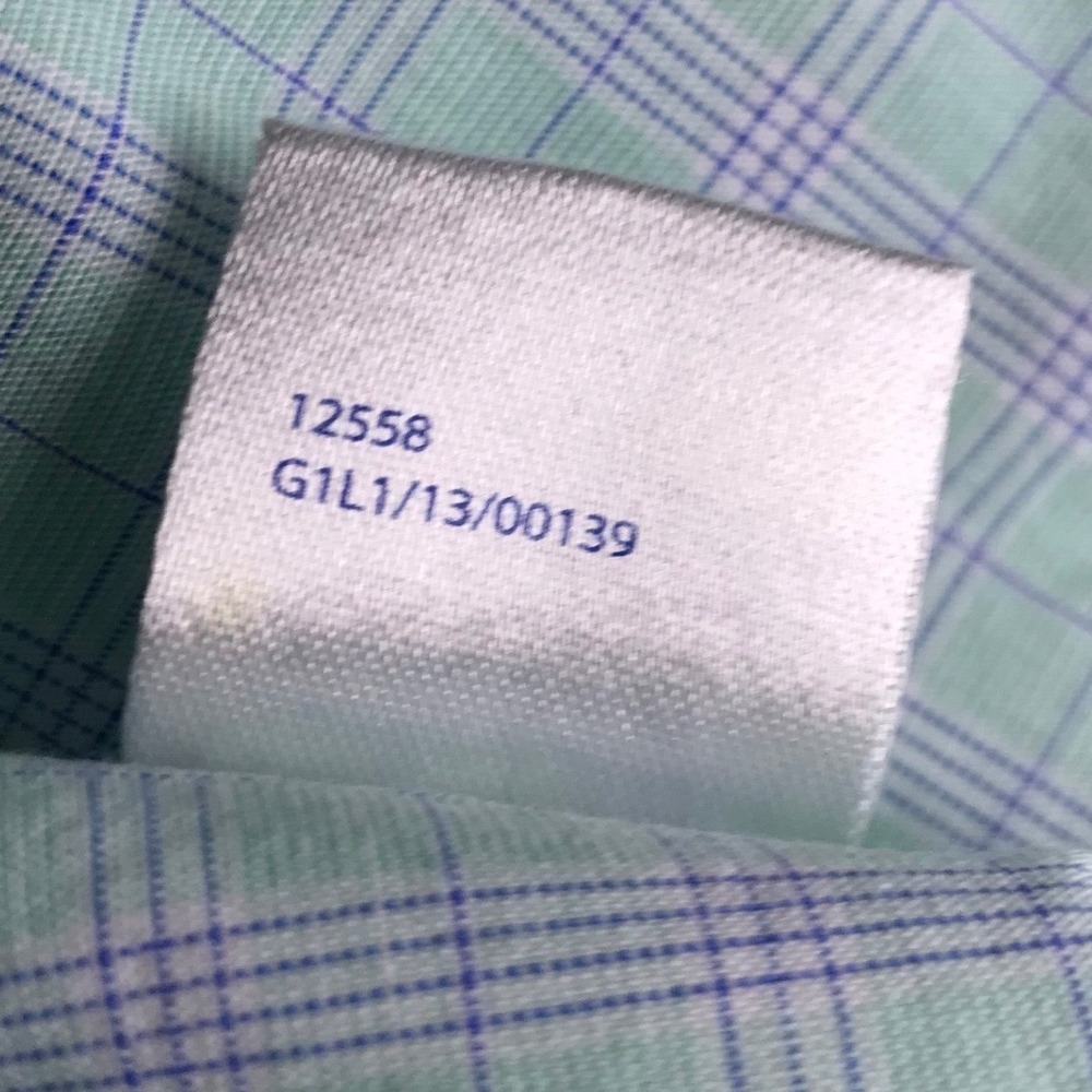 Southern Tide Mens Large Mint Green Purple Plaid Long Sleeve Button Down Shirt - Picture 13 of 15